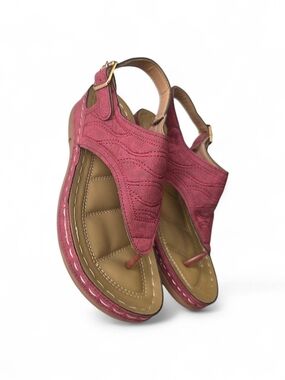 Comfort Pink Slingback Thong Sandals with Cushioned Footbed